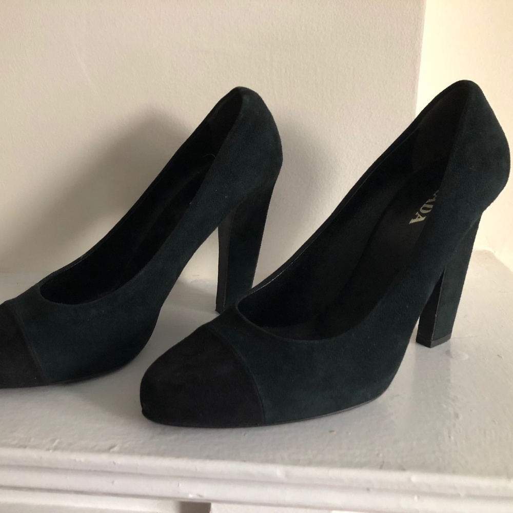 Prada Cap-Toe Suede Pumps